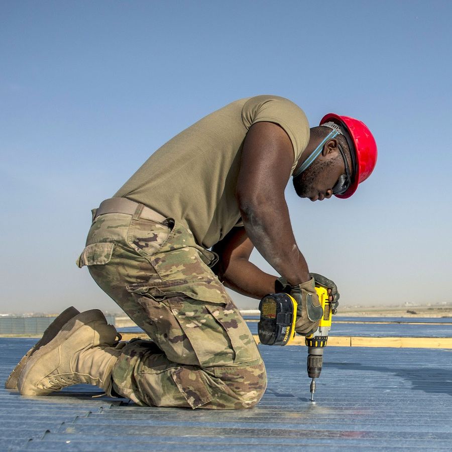 Airman doing skilled construction work