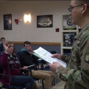 Family taking the Oath of Enlistment together